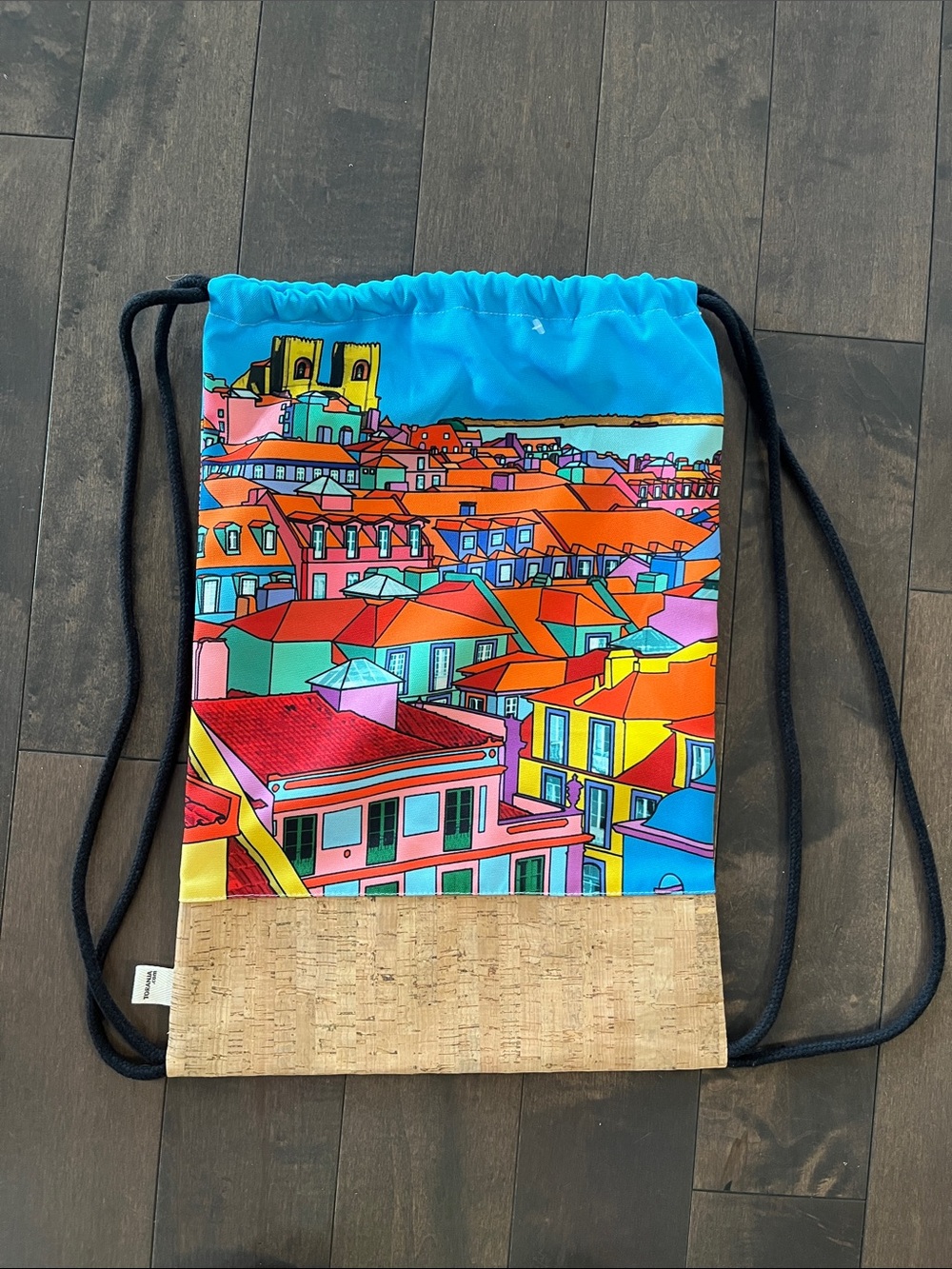 Art Is A Gift Toranja Portugal Recycled Cork Ribeira Pop Gymbag Backpack